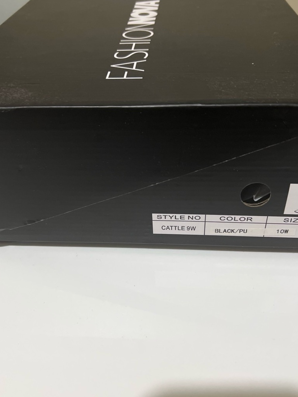 Fashion Nova Black Logo Shoe Box / Cowboy Boots
